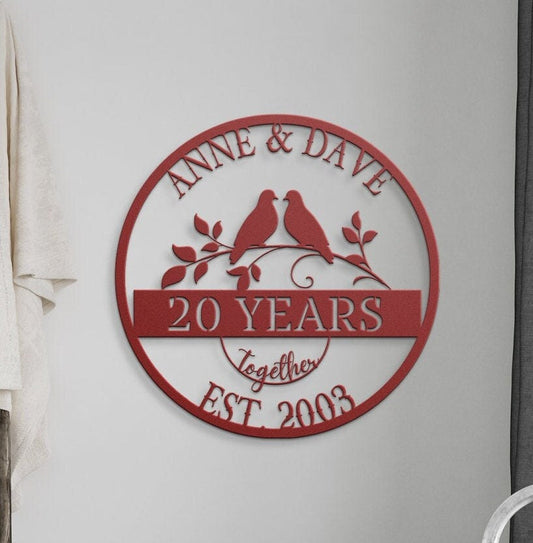 20th Anniversary Gift, 20th Wedding Anniversary Metal Sign