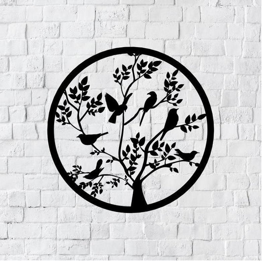 Birds on Branch Wall Art | Bird Branch Home Decor | Birds Wall Decor | Metal Wall Art Sign | Metal Birds on Branch